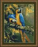 Blue Gold Macaws - Cross Stitch Pattern